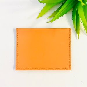 Italian Leather Orange Card Holder